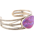 Purple Turquoise Golden Roped Cuff Bracelet