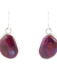 Purple Turquoise Drop Earrings - Sterling Silver