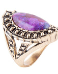 Purple Turquoise Shield Ring