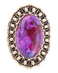 Purple Turquoise Shield Ring