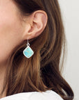 Puzzled Blue Turquoise Sterling Silver Earrings