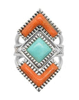 Rattler Geometric Stone Ring-Sterling Silver