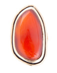 Orange Carnelian Golden Statement Ring