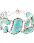 Refined Blue Turquoise Sterling Silver Link Bracelet