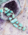 Refined Blue Turquoise Sterling Silver Link Bracelet