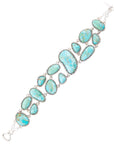 Refined Blue Turquoise Sterling Silver Link Bracelet