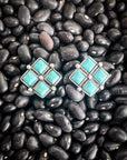 Rio Turquoise Diamonds Stud Fashion Earrings
