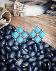 Rio Turquoise Diamonds Stud Fashion Earrings