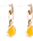 River Rocks Yellow Quartz and Golden Bronze Earrings