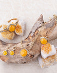 River Rocks Yellow Quartz and Golden Bronze Earrings