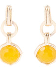 River Rocks Yellow Quartz and Golden Bronze Earrings