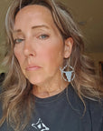 3D Print Longhorn Texas Ranch Western Barbwire Lightweight Earrings Made in America