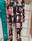 Vintage Cowboy Collage Western Duster Dress