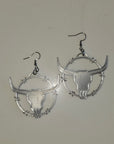 3D Print Longhorn Texas Ranch Western Barbwire Lightweight Earrings Made in America