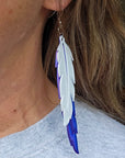3D Print Double Feather Boho Earrings Made in America