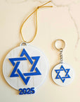 3D Print Israel Flag Star of David Ornament or Keychain