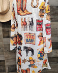 Vintage Cowboy Collage Western Lightweight Cardigan