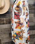 Vintage Cowboy Collage Western Lightweight Cardigan