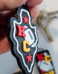 Set of 3 3D Print Chiefs Arrowhead Kc Kansas City 87 Football Keychains Made in America