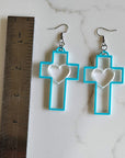 3D Print Christian Cross Faith Earrings Made in America