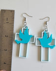3D Print Christian Cross Faith Earrings Made in America