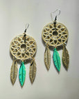 3D Print Dreamcatcher Boho Earrings Made in America