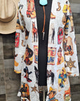 Vintage Cowboy Collage Western Lightweight Cardigan
