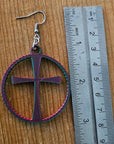 3D Print Christian Cross Faith Earrings Made in America