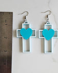 3D Print Christian Cross Faith Earrings Made in America