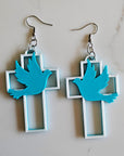 3D Print Christian Cross Faith Earrings Made in America