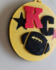 3D Print Chiefs Kc Kansas City Football Ornament or Keychain