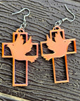 3D Print Christian Cross Faith Earrings Made in America