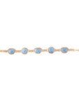 Roped Denim Blue Lapis Golden Link Bracelet