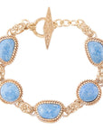 Roped Denim Blue Lapis Golden Link Bracelet