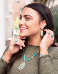 Roped Turquoise Ring - Sterling Silver