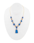 Royal Blue Lapis Golden Pendant Necklace