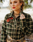 Plaid Petal Rodeo Button Up