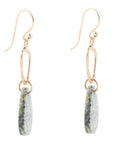 Russian Serpentine and Bronze Drop Earrings