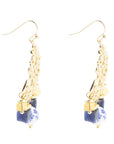 Santorini Cobalt Blue Lapis and Golden Chandelier Earrings