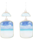 Scenic Beach Blue Larimar and Sterling Silver Drop Earrings