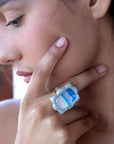 Scenic Beach Blue Larimar and Sterling Silver Ring
