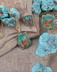 Scenic Desert Sedona Blue Turquoise Golden Ring
