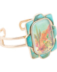 Scenic Sedona Blue Turquoise and Golden Cuff Bracelet