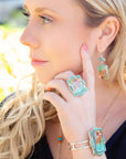 Scenic Sedona Blue Turquoise and Golden Cuff Bracelet