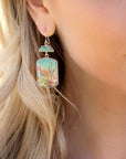 Scenic Sedona Desert Blue Turquoise Golden Drop Earrings