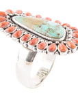 Sedona Turquoise and Orange Sponge Coral Ring