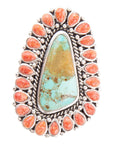 Sedona Turquoise and Orange Sponge Coral Ring