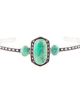 Shielded Lime Green Turquoise and Sterling Silver Cuff Bracelet
