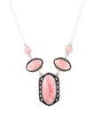 Shielded Pink Rhodonite and Sterling Silver Necklace