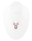 Shielded Pink Rhodonite and Sterling Silver Necklace